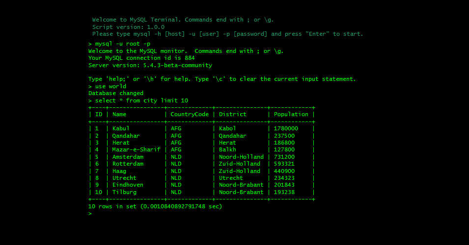 Verificando a estrutura da tabela pelo terminal no MYSQL